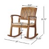 All-Weather Wood Rocker Patio Chair with Cream Water-Resistant Cushions, Outdoor Rocking Chair for Porch, Deck, or Backyard–The Pop Home - 3 of 4