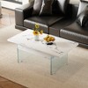 ORRD 43.3" Lift Top Coffee Table with Storage, Black Marble Glass, Space Saving for Living Room Office，Natural Wood - 3 of 4