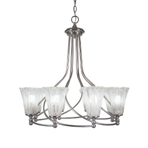 Toltec Lighting Capri 8 - Light Chandelier in  Brushed Nickel with 5.5" Fluted Italian Ice Shade - 1 of 1