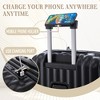 Gulches 20"/24"/28" 3 pcs/set in ABS Spinner Wheel Luggage, Carry on Suitcase, with Cup Holder & USB Port & Phone Holder (Black) - 4 of 4