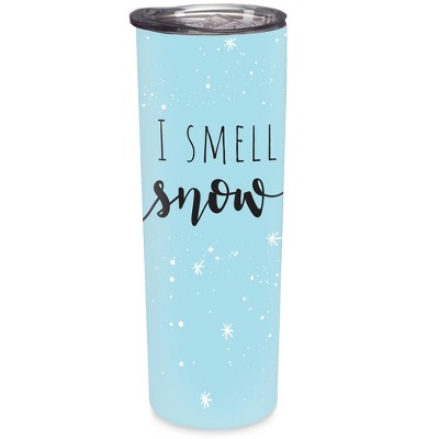 Elanze Designs I Smell Snow Powder Blue 20 ounce Stainless Steel Travel Tumbler