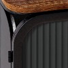 Modern Two-Door Cabinet with Glass Doors Featuring Three-Tier Storage 28.35" Unique Fir Cabinet Top for Entryway Home Black - 4 of 4