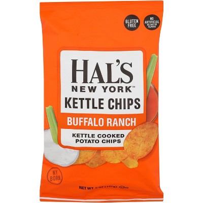 Hal's New York Buffalo Ranch Potato Chips - Case of 12 - 5 oz