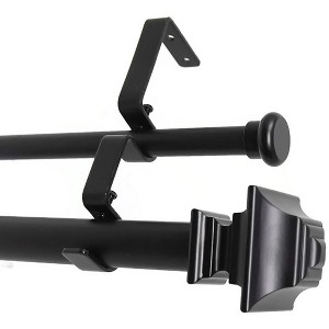 Urbanest Pila Flat Button 1-inch 5-8 inch Double Drapery Curtain Window Rod Set - 1 of 4