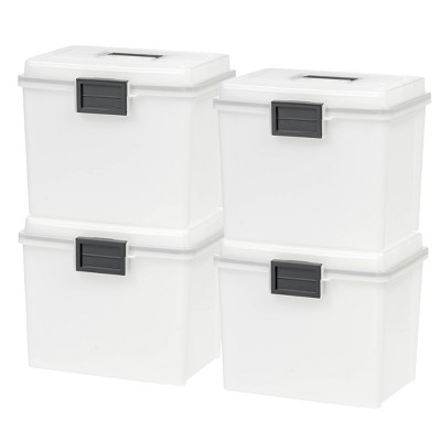 Photo 1 of IRIS 4pk WEATHERTIGHT Letter Size Portable File Box in Pearl