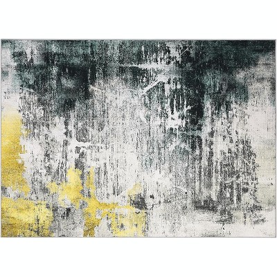 Washable Area Rug Large Cream Colorful Boho Rugs Vintage Bedroom Rug Ultra-Thin Traditional Floral Carpet