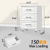 Sandinrayli 3 Drawer Dresser, Modern Nightstand Small Dressers with Drawers Closet Wood Dressers with Steel Handles, White - 3 of 4