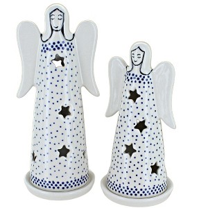 Blue Rose Polish Pottery L3000 Maf Angel Set - 1 of 2