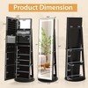 Costway 360° Swivel Jewelry Cabinet Organizer 3-Color LED Mirror with Built-in Lights Coffee/White/Black/Brown - 3 of 4