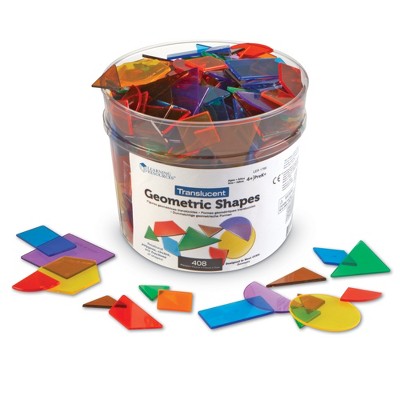 Learning Resources Translucent Geometric Shapes, Geometry, Common Core, Ages 4+