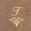 Linum Home Textiles 100% Turkish Cotton MONICA Gold Thread 2PC Embellished Washcloth Set - 3 of 3