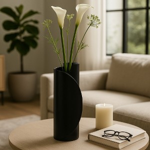 Contemporary Ceramic Vase for Living Room Decor - Decorative Vase for Home, Room and Bedroom Decor - Office and Table Centerpiece - 1 of 4