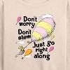 Women's - Dr. Seuss - Don't Worry Go Along Lightweight French Terry Wide Neck Long Sleeve Shirt - 2 of 4
