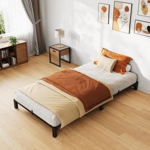 Twin Full Queen King Size Metal Bed Frame, 6/8/10/14 Inch High Platform with Iron Slats, No Box Spring Needed, Heavy Duty Support Up to 800 lbs - 1 of 4
