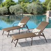 2pk Outdoor Aluminum Chaise Lounge Chairs with Armrests - Brown - Crestlive Products - image 2 of 4