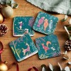 Sara Miller Woodland Tales Coasters, Set of 4 - Decorative Cork Coasters with Winter Animal Scenes for Festive Table Settings - 2 of 4