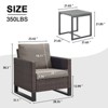 POCASSY 3PCS Patio Furniture Set with Wicker Patio Chair, All Weather Brown Wicker Rattan Outdoor Bistro Set Outdoor Club Chairs with Metal End Table - 4 of 4