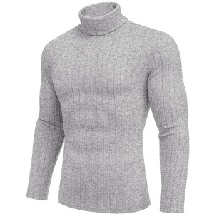 Ekouaer Mens Thermal Top Base Layers Turtleneck Long Sleeve Slim Fit Jumper Fall Winter Thermal Underwear Ribbed Lightweight - 1 of 4