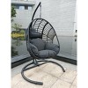 Whisen 46.5 in.  W 1-Person Metal Wicker Patio Swing with Cushion - 4 of 4