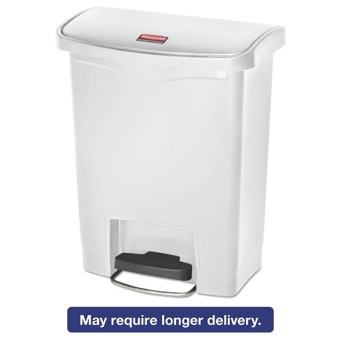 Rubbermaid Commercial Products White 1902004 24-gallon Rubbermaid Commercial Slim Jim Stainless Steel Front Step-On Wastebasket