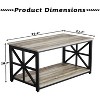 Homhougo 2-Tier Center Table Living Room Coffee Table, Coffee Tables for Living Room with X-Shaped Sturdy Frame, Easy Assembly - 2 of 4