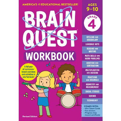 Brain Quest Workbook: 4th Grade Revised Edition - (Brain Quest Workbooks) by  Workman Publishing (Paperback)