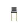 Meridian Furniture,Giselle Grey Velvet Stool - 3 of 4