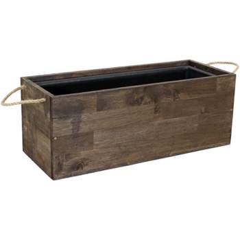 Sunnydaze Rectangle Decorative Indoor/Outdoor Flower and Succulent Planter Box with Handles - 20.75" W x 8.25" D x 7.75" H -  Acacia Wood