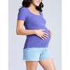 Women's Square Neck Rib Knit Short Sleeve Top | Motherhood Maternity - 3 of 4