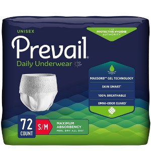 Prevail Daily Unisex Adult Incontinence Underwear,  Pull On with Tear Away Seams, Maximum Absorbency - 1 of 2