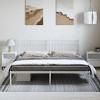 vidaXL California King Metal Bed with Headboard, Under Bed Storage, Noise Free, White, No Mattress - 3 of 4