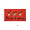 HomeRoots 17" X 29" Red And Black Coir Reindeer Outdoor Christmas Door Mat - 3 of 4