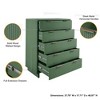 GDFStudio Jackie 38" Modern 5-Drawer Solid Wood Tall Dresser with Ribbed Front, Sage Green - 4 of 4