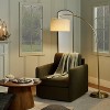 Arched Brass Floor Lamp With Textured Drum Shade - Hearth & Hand™ With ...