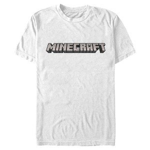 Men's Minecraft Classic Logo White T-Shirt - 1 of 4