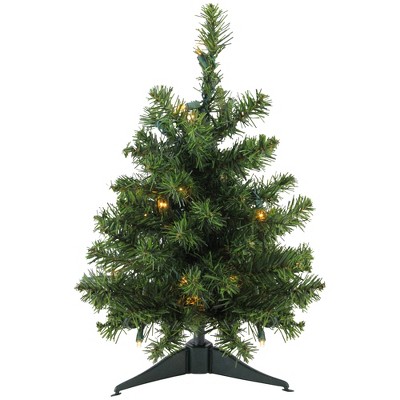 Northlight 1.5' Pre-Lit Medium Canadian Pine Artificial Christmas Tree - Clear LED Lights