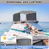 3 Bow Bimini Tops for Boat, Boat Canopy with 2 Removable Side Curtains, 4 Adjustable Windproof Ropes, Marine Grade Canvas for Sun Protection - 3 of 4