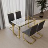 5-Piece Dining Set with Glass Table and Upholstered Chairs - 4 of 4