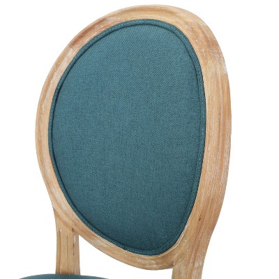 Blue Upholstered Wood Side Chair Set of 2