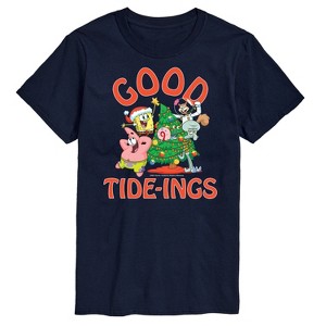 Men's - SpongeBob SquarePants - Good Tide Christmas Short Sleeve Graphic T-Shirt - 1 of 4