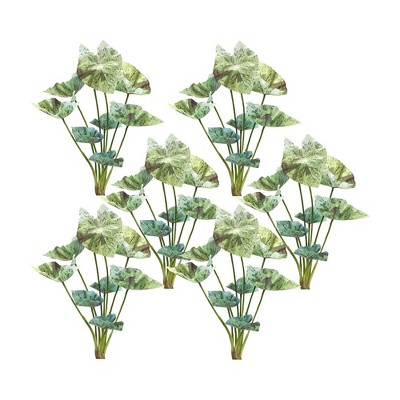 Variegated Green and White Polyester Caladium Bush Set