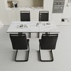5-Piece Extendable Dining Set with Rectangle Kitchen Table and 4 C-shaped Tube Armless Chairs - 3 of 4