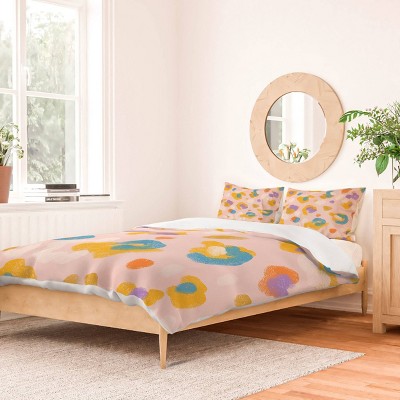 Deny Designs SunLee Spring Leopard Duvet Cover Bedding Set Pink