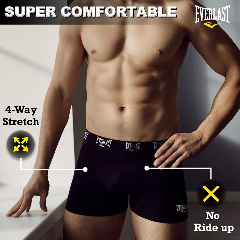 3 Pack Everlast Mens Boxer Briefs Breathable Underwear for Men Active Performance Dri Fusion Tech Mens Underwear, 2 of 5
