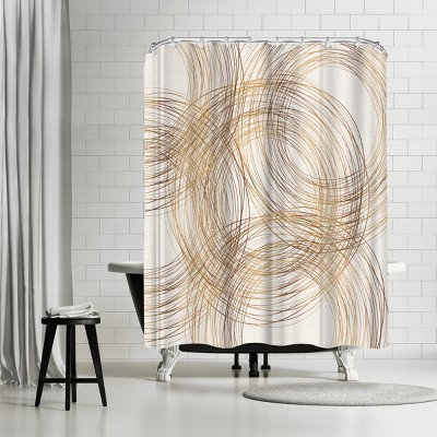 Americanflat Metallic Circles by Modern Tropical 71" x 74" Shower Curtain