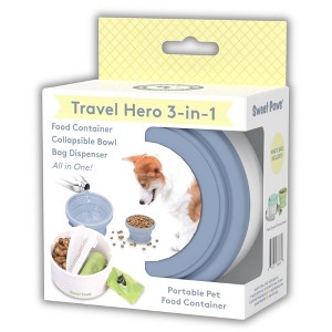Sweet Paws Travel Hero 3-in-1 Portable Pet Food Container - Glacier - 1 of 4