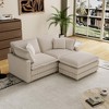 Modular Corduroy Deep Seat L-Shaped Sectional Sofa with 4 Pillows and Removable Ottoman for Living Room, Bedroom, or Apartment - 2 of 4