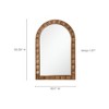 LuxenHome Natural Wood Frame Arch Rectangle Wall Mirror, 30.4” Tall Rustic Home Decor Brown - 3 of 4