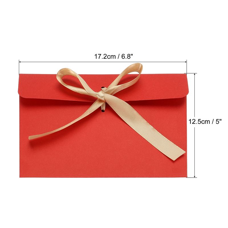 Unique Bargains 6.8 x 5-inch Invitation Envelopes with Ribbon Greeting Card Envelope for Business Wedding, 2 of 6