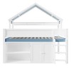 Whisen Full Size Loft Bed, House-Inspired Design with Canopy Roof and Storage Cabinet - 4 of 4